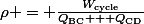 \rho = \frac{W_{\text{cycle}}}{Q_{\text{BC}} + Q_{\text{CD}}}