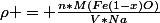 \rho = \frac{n*M(Fe(1-x)O)}{V*Na}