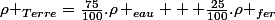 \rho _{Terre}=\frac{75}{100}.\rho _{eau} + \frac{25}{100}.\rho _{fer}