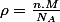 \rho=\frac{n.M}{N_{A}}
