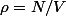 \rho=N/V