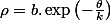 \rho=b.\exp\left(-\frac{\theta}{k}\right)