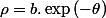 \rho=b.\exp\left(-\theta\right)