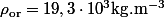 \rho_\text{or}=19,3\cdot10^3\ \mathrm{kg}.\mathrm{m}^{-3}