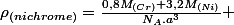 \rho_{(nichrome)}=\frac{0,8M_{(Cr)}+3,2M_{(Ni)}}{N_{A}.a^{3}} 