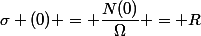 \sigma (0) = \dfrac{N(0)}{\Omega} = R