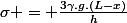 \sigma = \frac{3\gamma.g.(L-x)}{h}