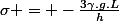 \sigma = -\frac{3\gamma.g.L}{h}