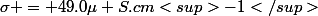 \sigma = 49.0\mu S.cm<sup>-1</sup>