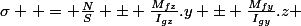 \sigma _{} = \frac{N}{S} \pm \frac{M_{fz}}{I_{gz}}.y \pm \frac{M_{fy}}{I_{gy}}.z 