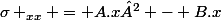 \sigma _{xx} = A.x² - B.x