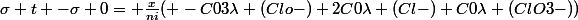 \sigma t -\sigma 0= \frac{x}{ni}( -C03\lambda (Clo-)+2C0\lambda (Cl-)+C0\lambda (ClO3-))