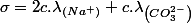 \sigma=2c.\lambda_{\left(Na^{+}\right)}+c.\lambda_{\left(CO_{3}^{2-}\right)}