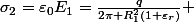 \sigma_{2}=\varepsilon_{0}E_{1}=\frac{q}{2\pi R_{1}^{2}\left(1+\varepsilon_{r}\right)} 