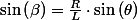 \sin\left(\beta\right)=\frac{R}{L}\cdot\sin\left(\theta\right)