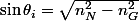 \sin\theta_i=\sqrt{n_N^2-n_G^2}