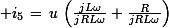 \small i_5\,=\,u\,\left(\frac{jL\omega}{jRL\omega}+\frac{R}{jRL\omega}\right)