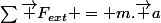 \sum{\vec F_{ext}} = m.\vec a