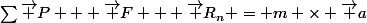 \sum{}\vec P + \vec F + \vec R_n = m \times \vec a