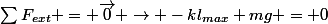 \sum{F_{ext}} = \vec{0} \rightarrow -kl_{max}+mg = 0