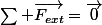 \sum \vec{F_{ext}}=\vec{0}