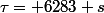 \tau= 6283 s