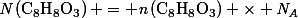 \textit{N}\left(\text{C}_8\text{H}_8\text{O}_3\right) = \textit{n}\left(\text{C}_8\text{H}_8\text{O}_3\right) \times \textit{N}_{\textit{A}}