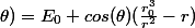 \Large  V(r;\theta)=E_0 cos(\theta)(\frac{r_0^3}{r^2}-r)