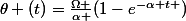 \theta (t)=\frac{\Omega }{\alpha }(1-e^{-\alpha t })