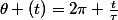 \theta (t)=2\pi \frac{t}{\tau}