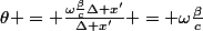 \theta = \frac{\omega\frac{\beta}{c}\Delta x'}{\Delta x'} = \omega\frac{\beta}{c}
