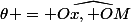 \theta = \widehat{Ox, OM}