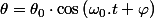 \theta=\theta_{0}\cdot\cos\left(\omega_{0}.t+\varphi\right)