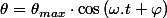 \theta=\theta_{max}\cdot\cos\left(\omega.t+\varphi\right)