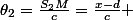 \theta_{2}=\frac{S_{2}M}{c}=\frac{x-d}{c} 