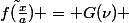 \tilde{f(\frac{x}{a})} = G(\nu) 