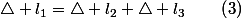 \triangle l_{1}=\triangle l_{2}+\triangle l_{3}\qquad\left(3\right)
