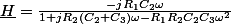 \underline{H}=\frac{-jR_{1}C_{2}\omega}{1+jR_{2}(C_{2}+C_{3})\omega-R_{1}R_{2}C_{2}C_{3}\omega^{2}}