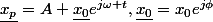 \underline{x_p}=A+\underline{x_0}e^{j\omega t},\ \underline{x_0}=x_0e^{j\phi}