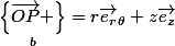 \underset{b}{\left\{\vec{OP} \right\}}=r\vec{e_{r}}_{\theta}+z\vec{e_{z}}