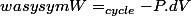 \usepackage {wasysym}W=\varoint_{cycle}-P.dV