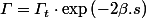 \varGamma=\varGamma_{t}\cdot\exp\left(-2\beta.s\right)