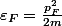 \varepsilon_F=\frac{p^2_F}{2m}