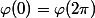 \varphi(0)=\varphi(2\pi)