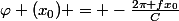 \varphi (x_0) = -\frac{2\pi fx_0}{C}