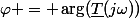 \varphi = \arg(\underline{T}(j\omega))