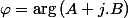 \varphi=\arg\left(A+j.B\right)