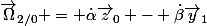 \vec{\Omega}_{2/0} = \dot{\alpha}\vec{z}_0 - \dot{\beta}\vec{y}_1