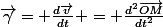 \vec{\gamma}= \frac{d\vec{v}}{dt} = \frac{d^2\vec{OM}}{dt^2}