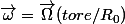 \vec{\omega}=\vec{\Omega}(tore/R_0)